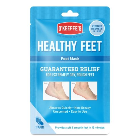 O’Keeffe’s Healthy Feet hidratáló lábmaszk száraz és repedezett bőrre, 1 pár – intenzív hidratálás, gyors felszívódás, látható eredmény