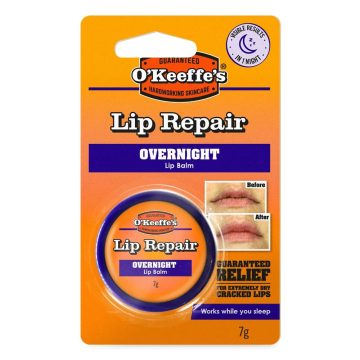 O’Keeffe’s Lip Repair Overnight éjszakai regeneráló ajakbalzsam csomagolásban, száraz és kicserepesedett ajkakra, 7 g