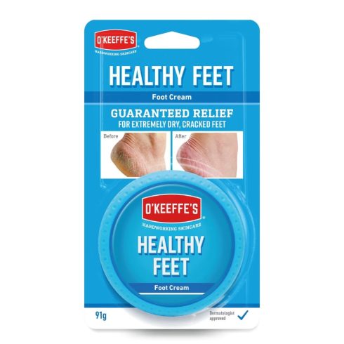 O’Keeffe’s Healthy Feet lábkrém csomagolás, intenzív hidratálás extrém száraz, repedezett lábra, 91 g