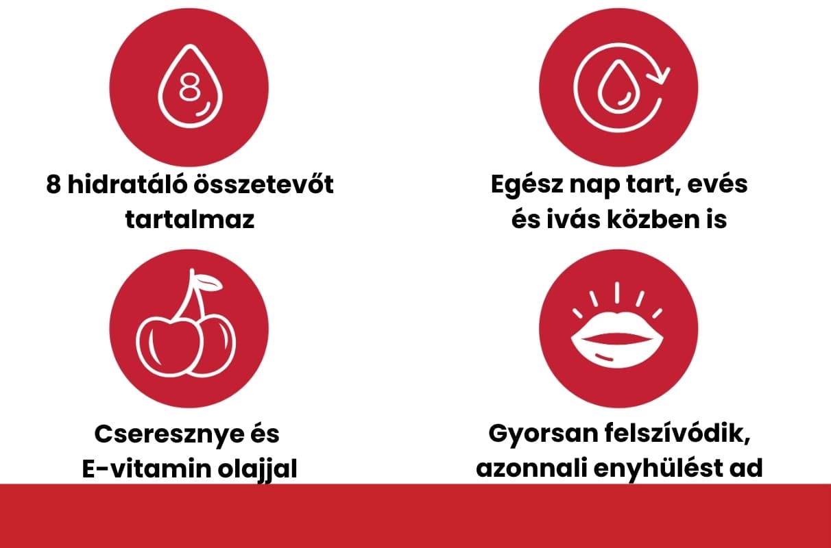 O’Keeffe’s Lip Repair Cherry hidratáló ajakbalzsam ikonok – egész napos védelem, cseresznye és E-vitamin
